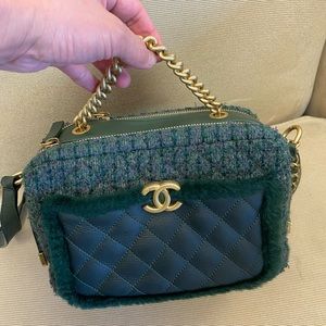 Authentic Chanel Tweed camera bag